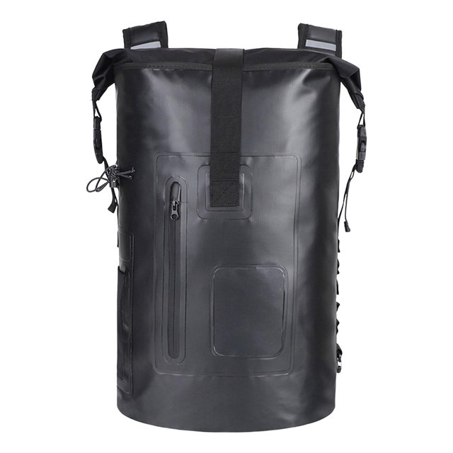 Mochila impermeable ligera Cola Bolsa de almacenamiento 30L negro Estuche a prueba de agua