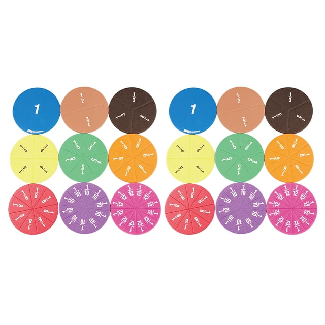 Miangastore 2 Sets Colorful Fraction Circles Number Fraction Tray Math Manipulatives for School