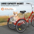 thumbnail image 3 of SKYSHALO 26-inch 7-Speed Folding Adult Tricycle, Red, Carbon Steel, 265 lbs Capacity, 3 of 9