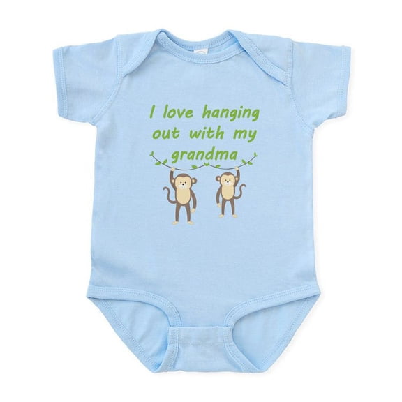 CafePress - I Love Hanging Out With My Grandma Body Suit - Baby Light Bodysuit, Size Newborn - 24 Months