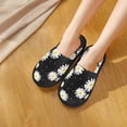 thumbnail image 5 of KLL Daisies Flowers Slippers for Women Men House Slip on Indoor Outdoor Bedroom Furry Fleece Lined Ladies Comfy Anti-Skid Rubber Hard Sole-Medium, 5 of 8