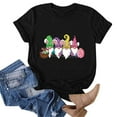 thumbnail image 4 of Fvwitlyh T-Shirts pour Femmes Coupe Ample Mode pour Femmes pour Hauts Décontractés Manches Courtes Col Rond T-Shirt T-Shirt Imprimé Haut Ample Noir, TTG, 4 of 5
