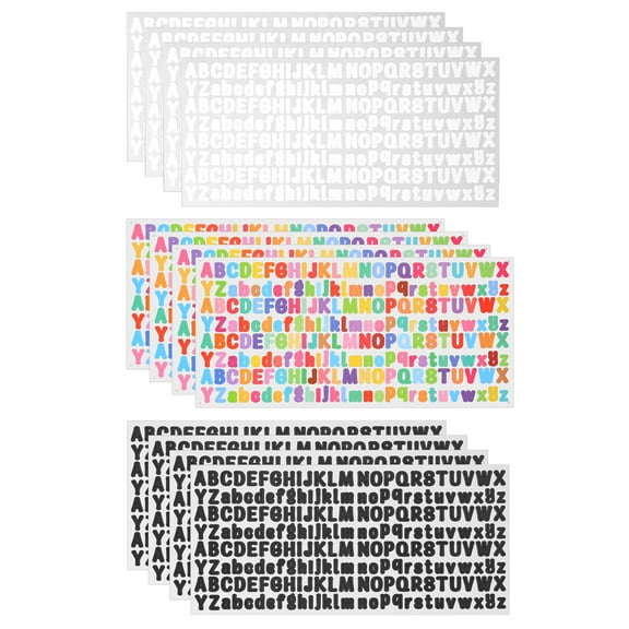 Uxcell 2500pcs 12 Sheets Letter Stickers, 1/2" Vinyl Waterproof Alphabet Self Adhesive Sticker Letters for Indoor/Outdoor Use, Multicolored Set
