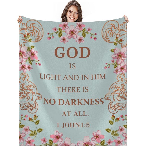 LHSHID Christian Gifts for Women Religious Gifts for Women Catholic Bible Verse Blanket Inspirational Spiritual Scriptures Religious Soft Throw Blanket Birthday Gifts for Women 60x80in