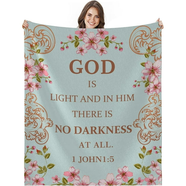 LHSHID Religious Gifts for Women Catholic Bible Verse Blanket Flannel Soft and Comfortable Anti static Bed Sofa Blanket 50x60in