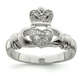 thumbnail image 1 of 925 Sterling Silver Cubic Zirconia Claddagh Ring, 1 of 2