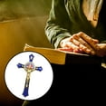 thumbnail image 3 of Metal Wall Crucifix Cross Jesus Religious Saint for Xmas Gifts Blue, 3 of 8
