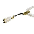thumbnail image 4 of Freshwater Cultured Pearls Yoga Meditation 108 Prayer Beads Mala Wrap Bracelet or Necklace with Brass Guru Bead (Peace Sign), 4 of 5