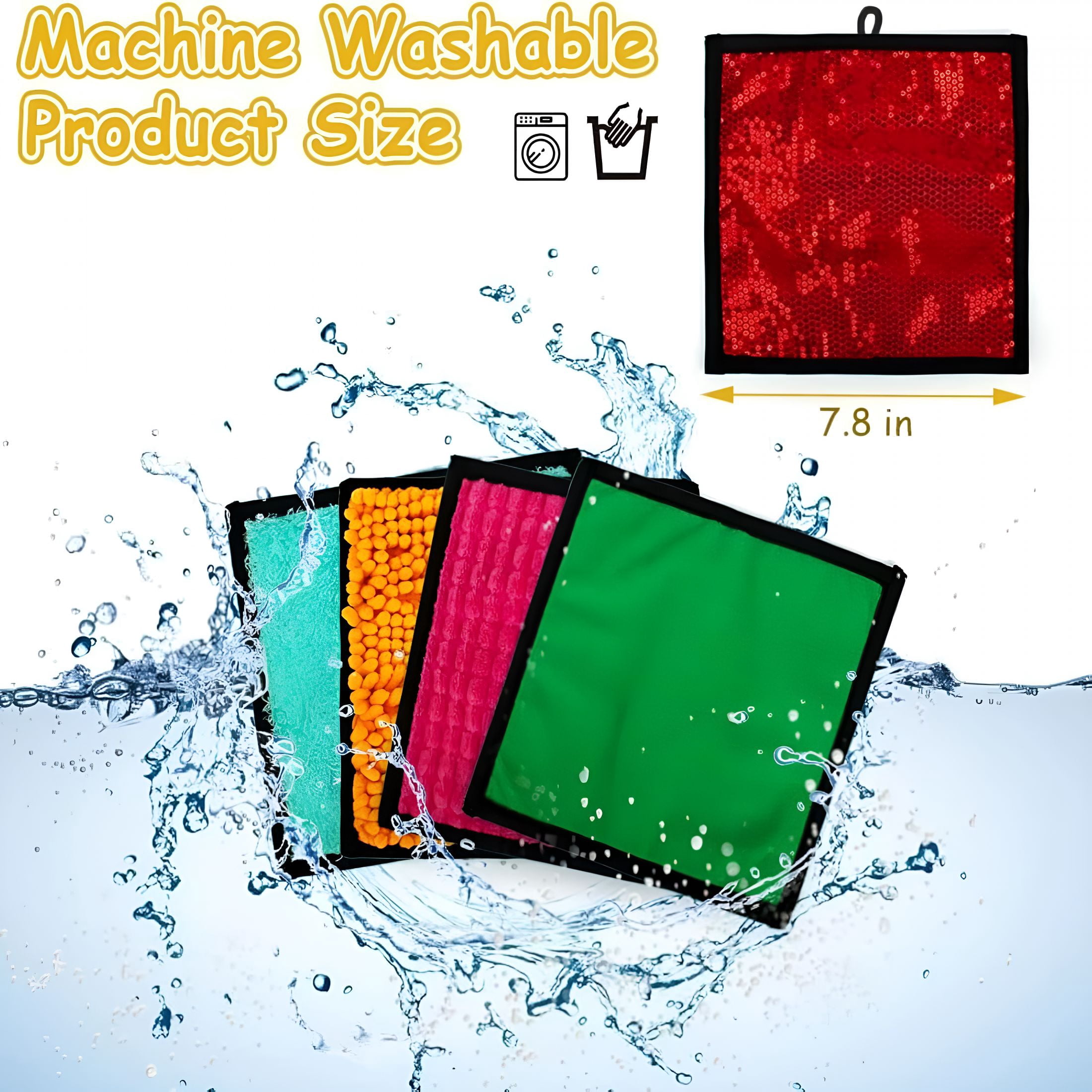 CYFW 16Pcs Multi Texture Sensory Play Mat for Soft Machine Washable Activity Pad Early Development Haptic Exploration Portable Development Pad