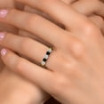 thumbnail image 4 of Gem Stone King 10K Yellow Gold White Topaz and Black Onyx Wedding-Bands Ring for Women | 0.91 Cttw | Round 3.5MM | Gemstone November Birthstone | Size 8, 4 of 6