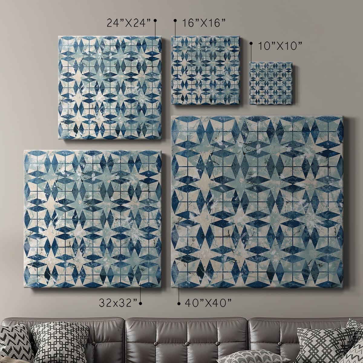 Wexford Home Tile-Dye II-Premium Gallery Wrapped Canvas, 32" x 32" - Ready to Hang