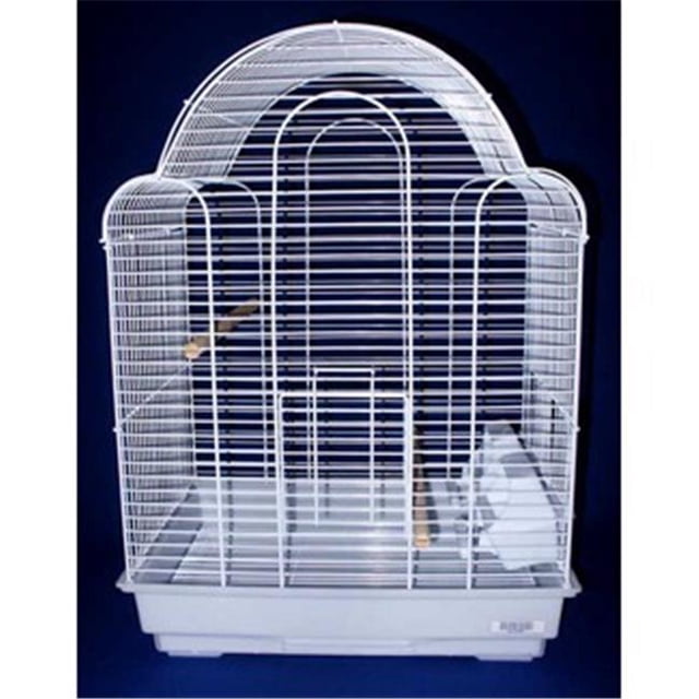 Shell Top Bird Cage in White