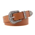 thumbnail image 1 of Jdlsppl Women's PU Leather Belt Punk Rock Metal Wide Fashion Belts For Dress Jean Faux Steampunk Winter Casual Light Coffee One Size, 1 of 1