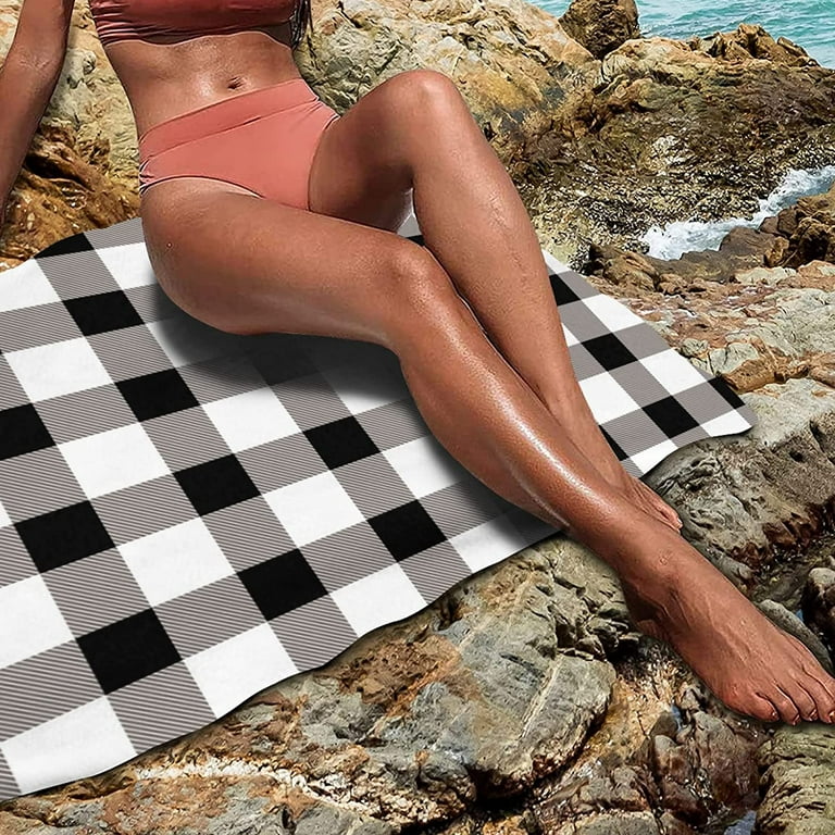 Brown and Black Checkered Towels