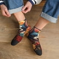 thumbnail image 3 of Fuzoiu Cute Colorful Flower French Bulldog Print Adult Socks, Crew Moisture-wicking Socks, Unisex Cushion Crew Socks,Casual Sports Ankle Socks, 3 of 7