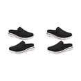 thumbnail image 3 of Minnieouse 1 par de toboganes de cubierta de malla de estilo informal portátil para mujer, zapatillas transpirables de tacón plano para niñas, Blanco negro Talla 37 2piezas, 3 of 6