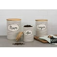 thumbnail image 2 of 10 strawberry street everyday coffee, sugar, flour kitchen canister set, 3 piece, black/white, 2 of 4