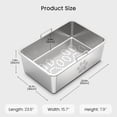 thumbnail image 3 of Ptlom Stainless Steel Sifting Litter Box for Pine Pellets 23.6" x 15.7" x 7.9", Extra Large Metal Litter Pan with Sifter, 3 of 9