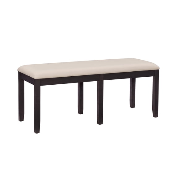 Linon Jamil Backless Dining Bench, Dark Charcoal