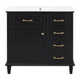 thumbnail image 6 of Harper & Bright Designs 36" Black Bathroom Vanity with Sink, Bathroom Floor Cabinet with Flip Drawers, Freestanding Storage Cabinet with Adjustable Shelf, 6 of 15
