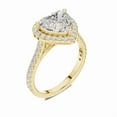 thumbnail image 2 of Zuwelria Certified Moissanite Diamond Rings | Sparkle 2.45 Ct Heart Shape Moissanite Diamond Engagement - Promise Ring for Women | Halo with Accents Rings | 18K Yellow Gold Plated Silver Size 9, 2 of 8