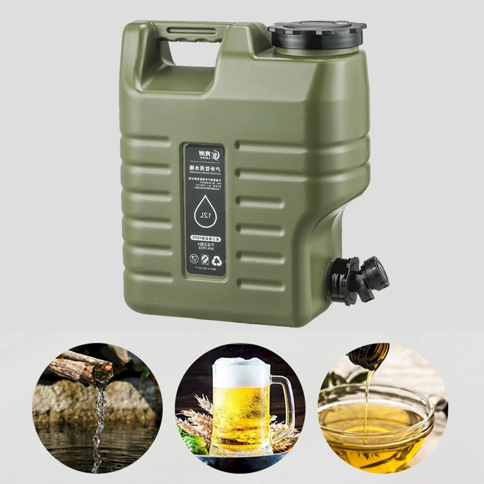 THLKIF Portable 5-Gallon Water Container with Faucet, Camping Water Jug Storage Barrel for Outdoor, Emergency Preparedness, Hiking, and Picnic Hydration