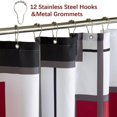 thumbnail image 3 of Modern Geometric Shower Curtain Red,RED and Black White Waterproof Shower Curtain Set for Bathroom Restroom with 12 Metal Hooks, 72 x 72 inch, 3 of 6