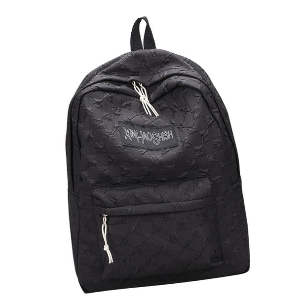 Mochila escolar divertida, mochila escolar con asa superior, mochila informal para exteriores negro