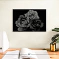 thumbnail image 3 of Elephant Stock Black Roses Wall Art - Horizontal Canvas Wall Art - Living Room Wall Decor - Floral And Botanical Canvas - Black And Gray Decor - 12" x 8", 3 of 8
