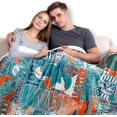 thumbnail image 4 of Miami Football Throw Blanket Football Fan Gifts for Men Women Kids Football Style Flannel Blanket Super Cozy Soft Living Room 60"x50", 4 of 6