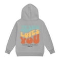 thumbnail image 4 of Ulanda Girls Christian Hoodies Jesus Loves You Faith Religious God Sweatshirts for Boys and Girls Fall Long Sleeve Pullover Tops (Grey, 4-5 Years), 4 of 4