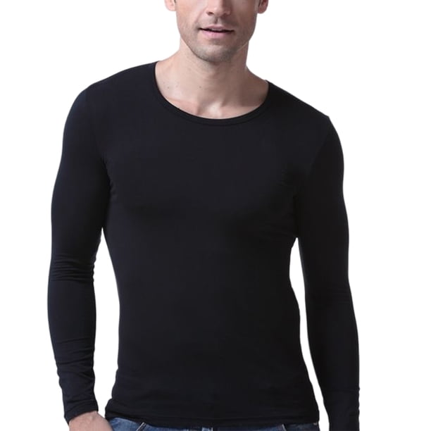 Qarigey Ropa interior térmica para hombre, cálida, suave, agradable a la piel, capa base, vestido cálido, Villose, ropa de invierno diaria, otoño Camisetas Negro SG Qarigey AP013484-06