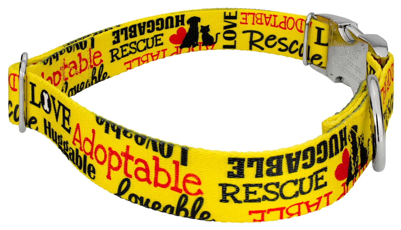 Country Brook Petz® Premium Yellow Loveable Rescue Dog Collar, Large