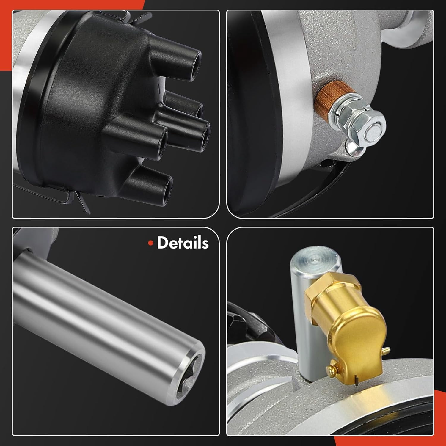 A-Premium Tractor Distributor with Cap and Rotor Compatible with Ford New Holland 500, 501, 600, 601, 700, 701, 800, 801, 900, 901, 2000-4000 4 Cylinder