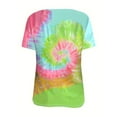 thumbnail image 3 of MORTTIC Women's Tie-Dye "Be Kind" Graphic T-Shirt, Casual Short Sleeve Inspirational Tee for Everyday Wear, 3 of 4