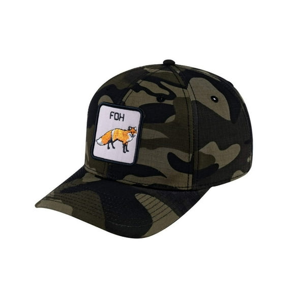 Unisex V2 Embroidered The Fox, 6-Panel Baseball Cap, Green Camo/Green Camo, Adjustable Fit