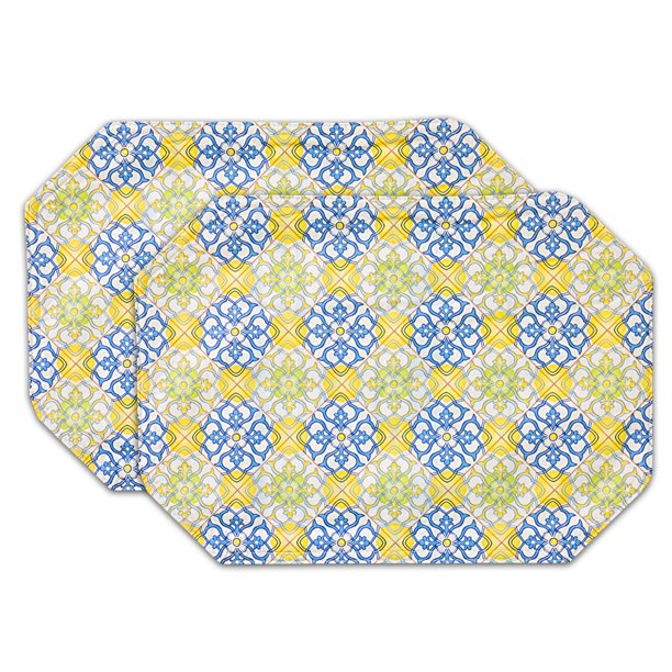 Lintex Home Mosaic Print Vinyl Kitchen Dining Table Oblong Placemat 13