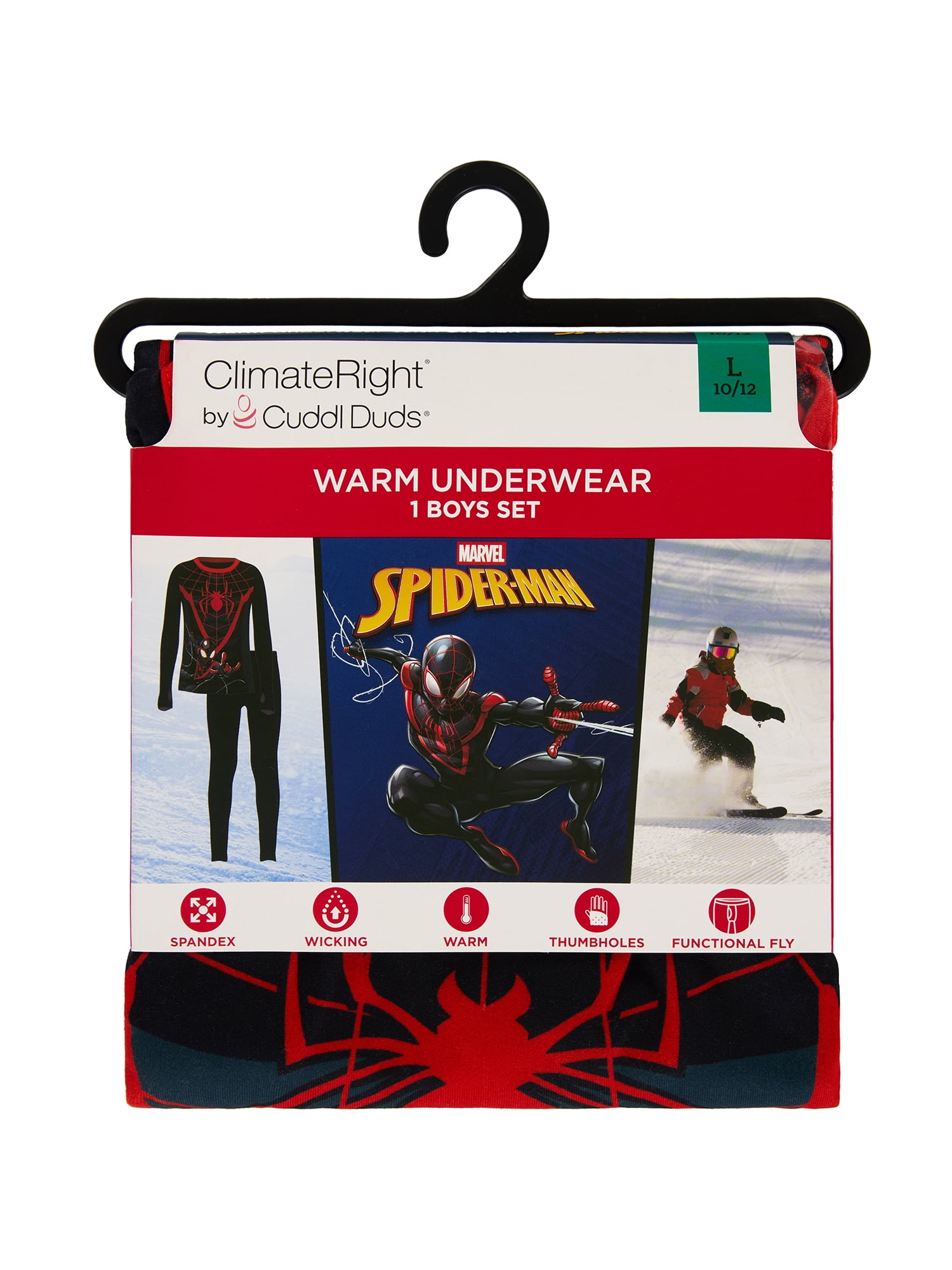 Climateright By Cuddl Duds Spiderman Boys Thermal S-L