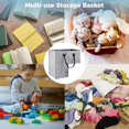 thumbnail image 7 of Stair Baskets for 16" Carpeted and Wooden Stairs Foldable Staircase Basket with Leather Handles Felt Stair Step Storage Organizer for Home Laundry Toys, 7 of 7