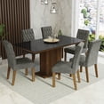 thumbnail image 2 of Juego de Comedor Mesa con Tablero de Vidrio 6 Sillas Marrón/Negro/Plateado Geórgia MADESA, 2 of 12