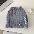 thumbnail image 4 of Arlun 2026 Spring Flower Shape Sequin Mini Skirts for Women Sparkly High Waisted Stretchy Bodycon Skirts Night out Party Short Skirt Summer Outfit Grey M, 4 of 5