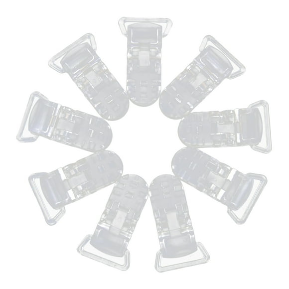 Artesanía Insignia Titular Chupete De Plástico Yotijar 10pcs Clips Ficticias 39x16mm Clara