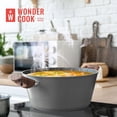 thumbnail image 4 of Cacerola Tapa Antiadherente 24cm Marmol Granito Libre Pfoa gris Wonder Cook HJCA2409MD00, 4 of 7