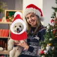 thumbnail image 3 of Warm Knitted Dog Christmas Hat with Crochet Neck Winter Pet for Photo Shoot Gift Holiday Party (Red/M), 3 of 9