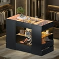 thumbnail image 4 of Advwin Luxury Closet Island with Glass Top and LED, 10-Drawer Wardrobe Storage Cabinet for Walk-in Closet and Dressing Room, Black, 4 of 13