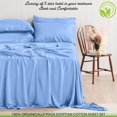thumbnail image 2 of ABORN 300 Thread Count Organic Cotton Bedsheet 6 PC Queen Light Blue 15" Deep Pockets, 2 of 7