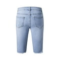 thumbnail image 4 of FARYSAYS Summer Denim Shorts for Women High Rise Stretch Denim Shorts Mid Rise Ripped Distressed Jean Shorts Nightfall Blue Fit Size 4-18, 4 of 10