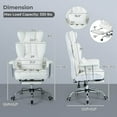thumbnail image 3 of Costway Office Desk Chair Big and Tall Executive Office Chair with Footrest Lumbar Support White, 3 of 10