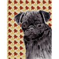 thumbnail image 1 of 15 x 15 In. Pug Black Fall Leaves Portrait Flag, Garden Size, 1 of 1