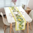 thumbnail image 3 of Spring Summer Lemon Table Runner, Fruits Kitchen Dining Table Decoration for Holidays, Yellow Lemons Leaves Flowers Farmhouse Table Decor Runners, 13X60IN, 3 of 5